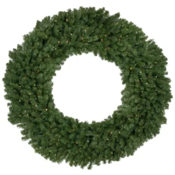 5' Pre-Lit Commercial Canadian Pine Artificial Christmas Wreath, Clear Lights