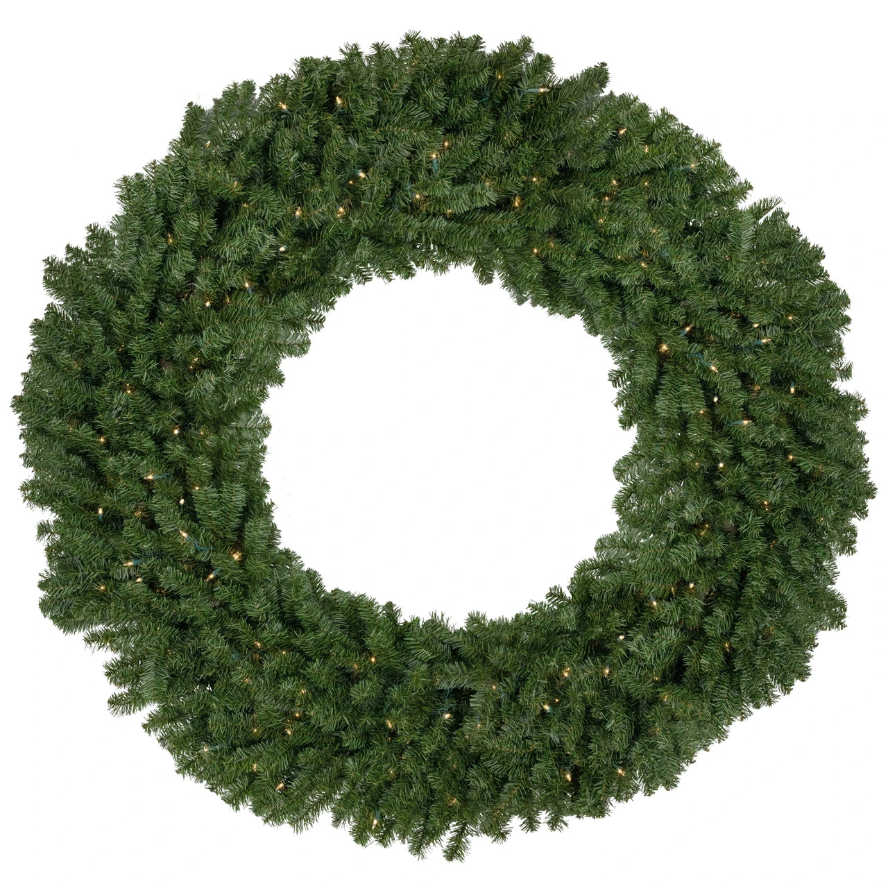 5' Pre-Lit Commercial Canadian Pine Artificial Christmas Wreath, Clear Lights 3 5' Pre-Lit Commercial Canadian Pine Artificial Christmas Wreath, Clear Lights