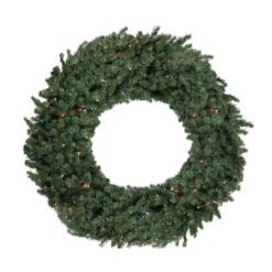 Pre-Lit Commercial Canadian Pine Artificial Christmas Wreath - 5-ft, Multi Lights