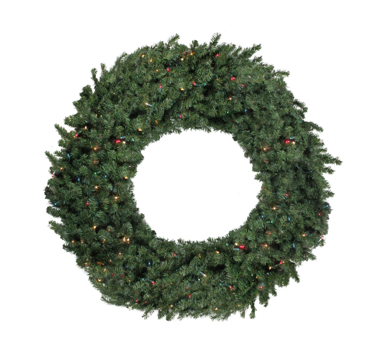 Pre-Lit Commercial Canadian Pine Artificial Christmas Wreath - 5-ft, Multi Lights 3 Pre-Lit Commercial Canadian Pine Artificial Christmas Wreath - 5-ft, Multi Lights