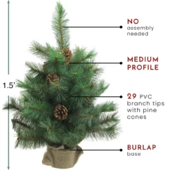 18" Medium Royal Oregon Pine Burlap Base Artificial Christmas Tree - Unlit -Noel Twinkle Shop northlight v15923 thumbnail 12250.1667659740