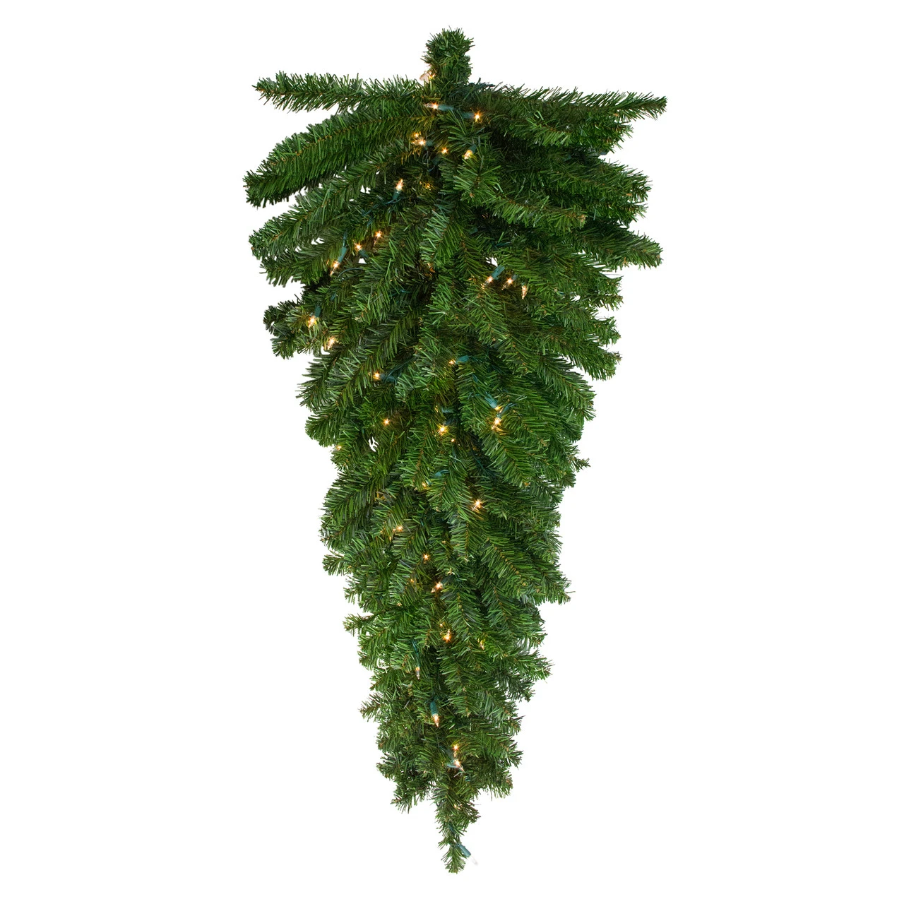 42" Pre-Lit Canadian Pine Artificial Christmas Teardrop Door Swag - Clear Lights 3 42" Pre-Lit Canadian Pine Artificial Christmas Teardrop Door Swag - Clear Lights