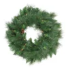 Pre-Lit White Valley Pine Artificial Christmas Wreath - 24-Inch, Clear Lights -Noel Twinkle Shop northlight v15933 80192.1667530551