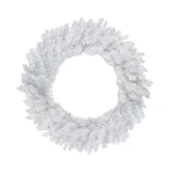 30" Pre-Lit LED Snow White Christmas Wreath - Multicolor Lights
