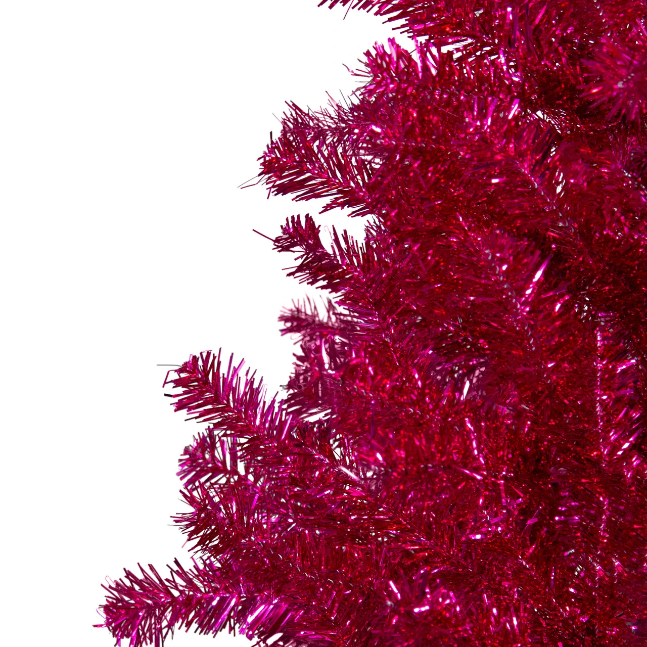 4.5" Metallic Pink Tinsel Artificial Christmas Tree - Unlit 5 4.5" Metallic Pink Tinsel Artificial Christmas Tree - Unlit - Image 3