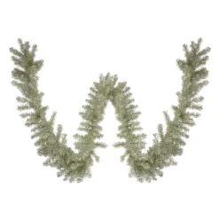 9 X 12 Pre-lit Metallic Sterling Silver Artificial Christmas Tinsel Garland - Clear Lights