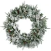 Pre-Lit Flocked Rosemary Emerald Angel Pine Artificial Christmas Wreath - 30-Inch, Clear LED Lights -Noel Twinkle Shop northlight v27390 82439.1667575588