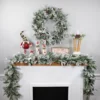 9' X 14" Pre-Lit Flocked Mixed Rosemary Emerald Pine Artificial Christmas Garland - Clear LED Lights 1 9' X 14" Pre-Lit Flocked Mixed Rosemary Emerald Pine Artificial Christmas Garland - Clear LED Lights -Noel Twinkle Shop northlight v27391 23162.1667576140