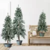 Set Of 3 Slim Flocked Alpine Artificial Christmas Trees 6' - Unlit -Noel Twinkle Shop northlight v27447 28051.1667533898
