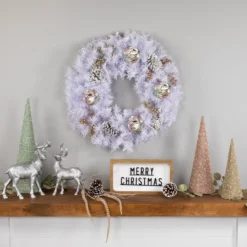 Icy White Iridescent Spruce Artificial Christmas Wreath, 24-Inch, Unlit 7 Icy White Iridescent Spruce Artificial Christmas Wreath, 24-Inch, Unlit -Noel Twinkle Shop northlight v87059 3 77768.1667580453