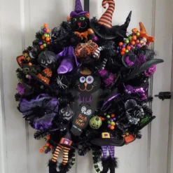 24" Black Colorado Spruce Artificial Halloween Wreath, 24-Inch, Unlit -Noel Twinkle Shop northlight v87067 cxpic 04802.1677570789