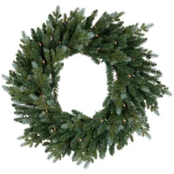 Pre-Lit Blue Spruce Artificial Christmas Wreath, 36-Inch, Clear Lights