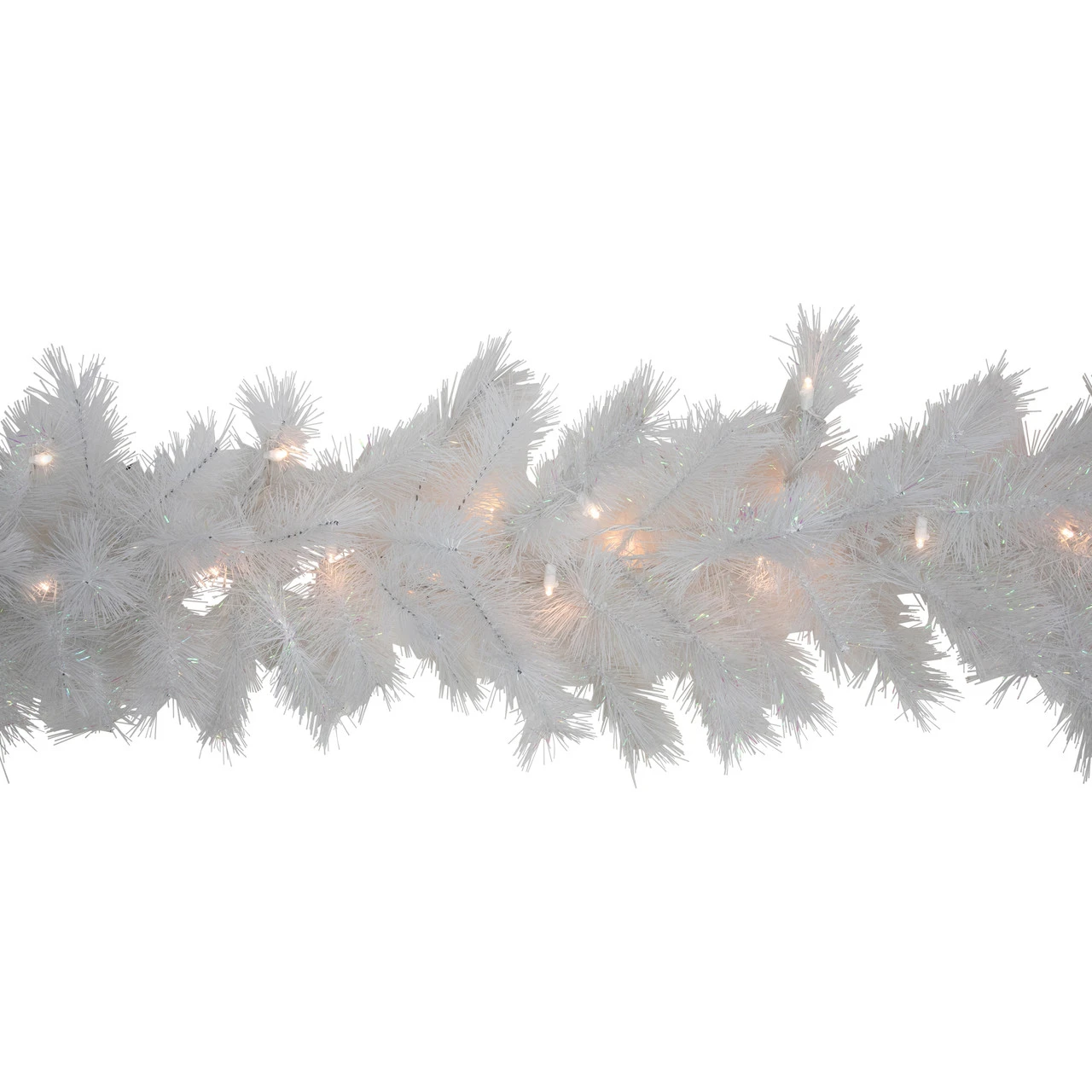 9' X 14" Pre-Lit White Alaskan Pine Artificial Christmas Garland, Warm White LED Lights 9 9' X 14" Pre-Lit White Alaskan Pine Artificial Christmas Garland, Warm White LED Lights - Image 7