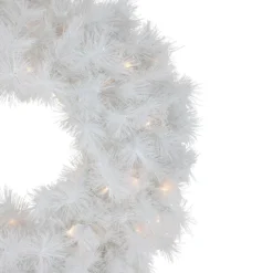 Pre-Lit White Alaskan Pine Artificial Christmas Wreath, 24-Inch, Warm White LED Lights -Noel Twinkle Shop northlight v94181 2new2023 33964.1675807715