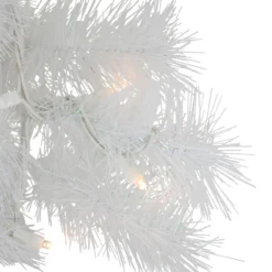 Pre-Lit White Alaskan Pine Artificial Christmas Wreath, 24-Inch, Warm White LED Lights -Noel Twinkle Shop northlight v94181 3new2023 70586.1675807714
