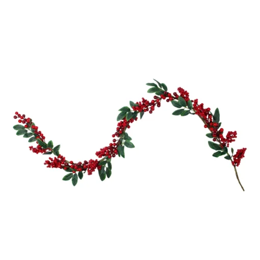 5' X 3.25" Red Berries With Leaves Artificial Christmas Garland, Unlit -Noel Twinkle Shop northlight vm02194 62144.1667530659