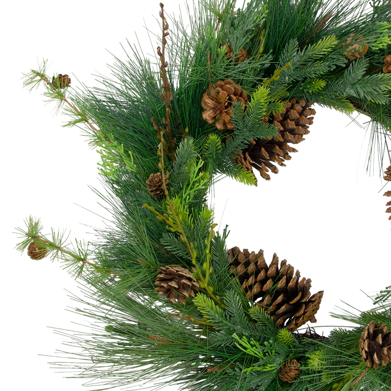 28" Long Needle And Pine Cones Artificial Christmas Wreath - Unlit 5 28" Long Needle And Pine Cones Artificial Christmas Wreath - Unlit - Image 3