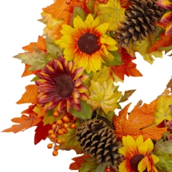 Sunflower And Pine Cone Artificial Thanksgiving Wreath - 24-Inch, Unlit 8 Sunflower And Pine Cone Artificial Thanksgiving Wreath - 24-Inch, Unlit -Noel Twinkle Shop northlight vm26529 1 79371.1667487591