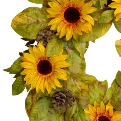 Yellow Sunflower And Pine Cone Artificial Fall Harvest Wreath - 24 Inch, Unlit 8 Yellow Sunflower And Pine Cone Artificial Fall Harvest Wreath - 24 Inch, Unlit -Noel Twinkle Shop northlight vm26530 1 09140.1667533443