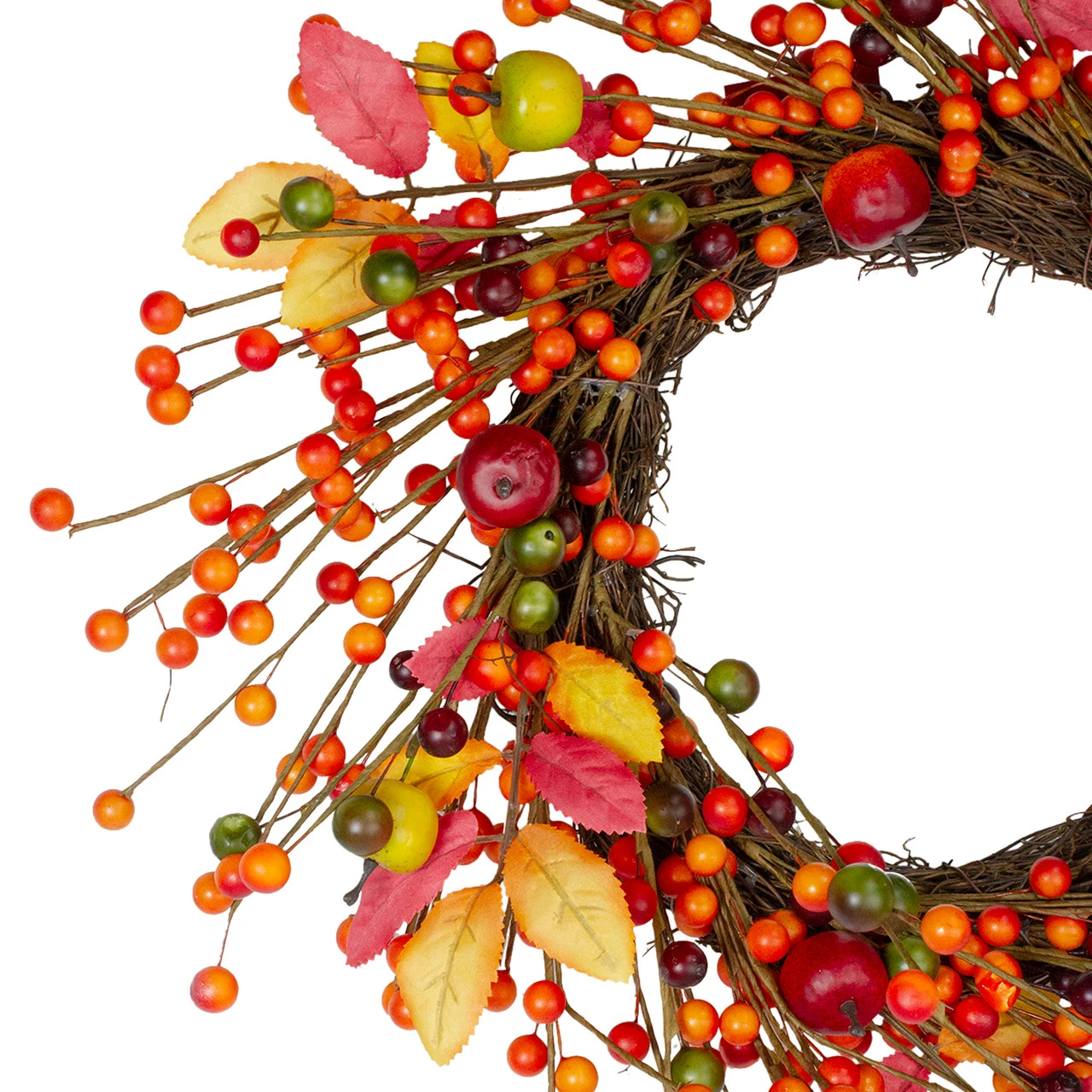 Berries And Apples Foliage Twig Artificial Thanksgiving Wreath - 18-Inch, Unlit 5 Berries And Apples Foliage Twig Artificial Thanksgiving Wreath - 18-Inch, Unlit - Image 3