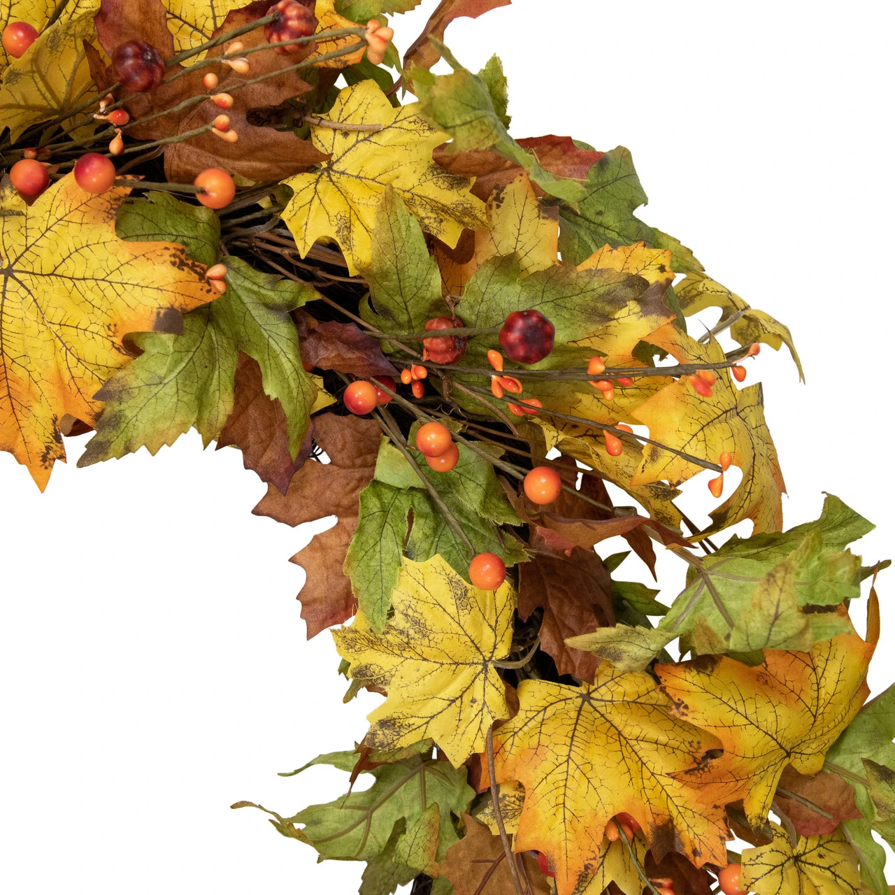 Berries And Twigs Artificial Thanksgiving Wreath Yellow 30-Inch - Unlit 8 Berries And Twigs Artificial Thanksgiving Wreath Yellow 30-Inch - Unlit - Image 6