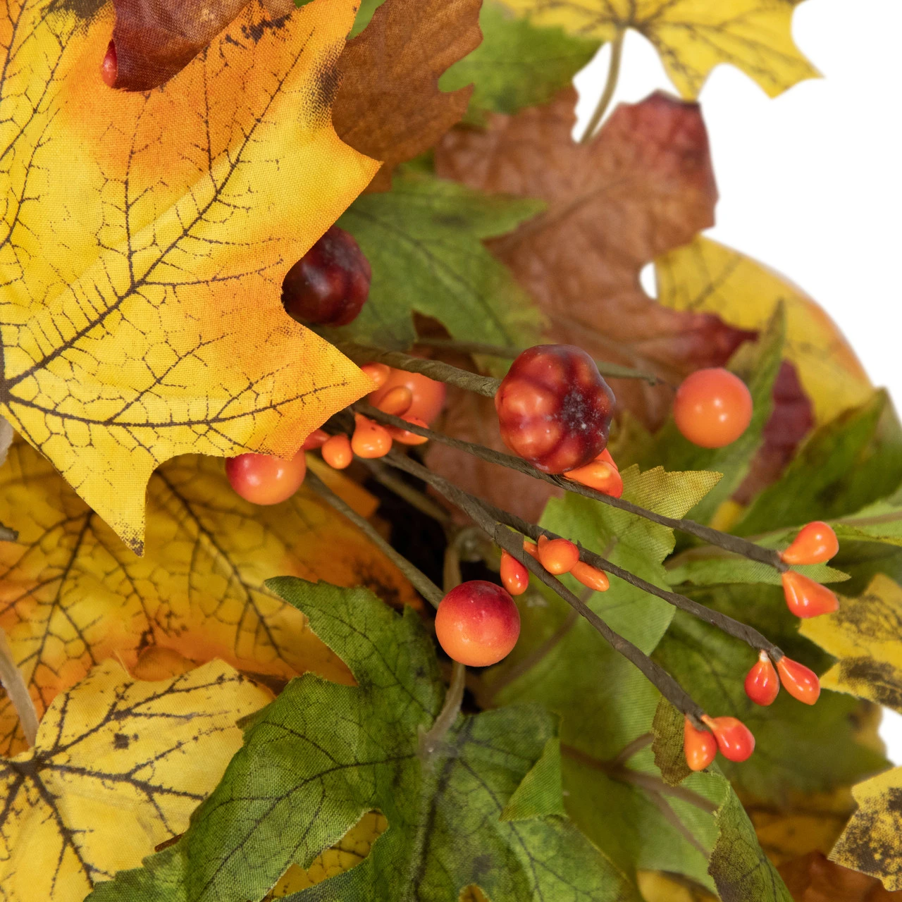 Berries And Twigs Artificial Thanksgiving Wreath Yellow 30-Inch - Unlit 6 Berries And Twigs Artificial Thanksgiving Wreath Yellow 30-Inch - Unlit - Image 4