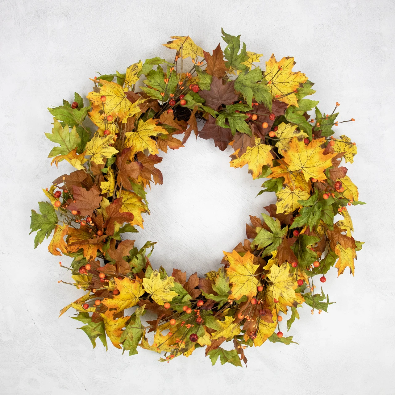 Berries And Twigs Artificial Thanksgiving Wreath Yellow 30-Inch - Unlit 5 Berries And Twigs Artificial Thanksgiving Wreath Yellow 30-Inch - Unlit - Image 3