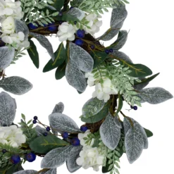 Iced Hydrangeas, Blueberries, And Foliage Artificial Christmas Wreath - 26 Inch, Unlit -Noel Twinkle Shop northlight vm26545 2 30683.1667572661