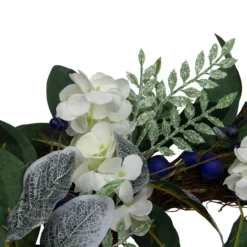 Iced Hydrangeas, Blueberries, And Foliage Artificial Christmas Wreath - 26 Inch, Unlit -Noel Twinkle Shop northlight vm26545 3 69981.1667572661