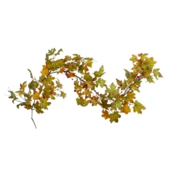 5' X 6" Leaves And Berries Artificial Thanksgiving Garland - Unlit