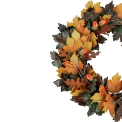 Brown And Green Autumn Harvest Artificial Leaves Wreath - 20 Inch, Unlit -Noel Twinkle Shop northlight vm37747 2 78538.1667656715