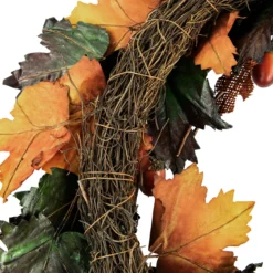 Brown And Green Autumn Harvest Artificial Leaves Wreath - 20 Inch, Unlit -Noel Twinkle Shop northlight vm37747 4 15185.1667656716