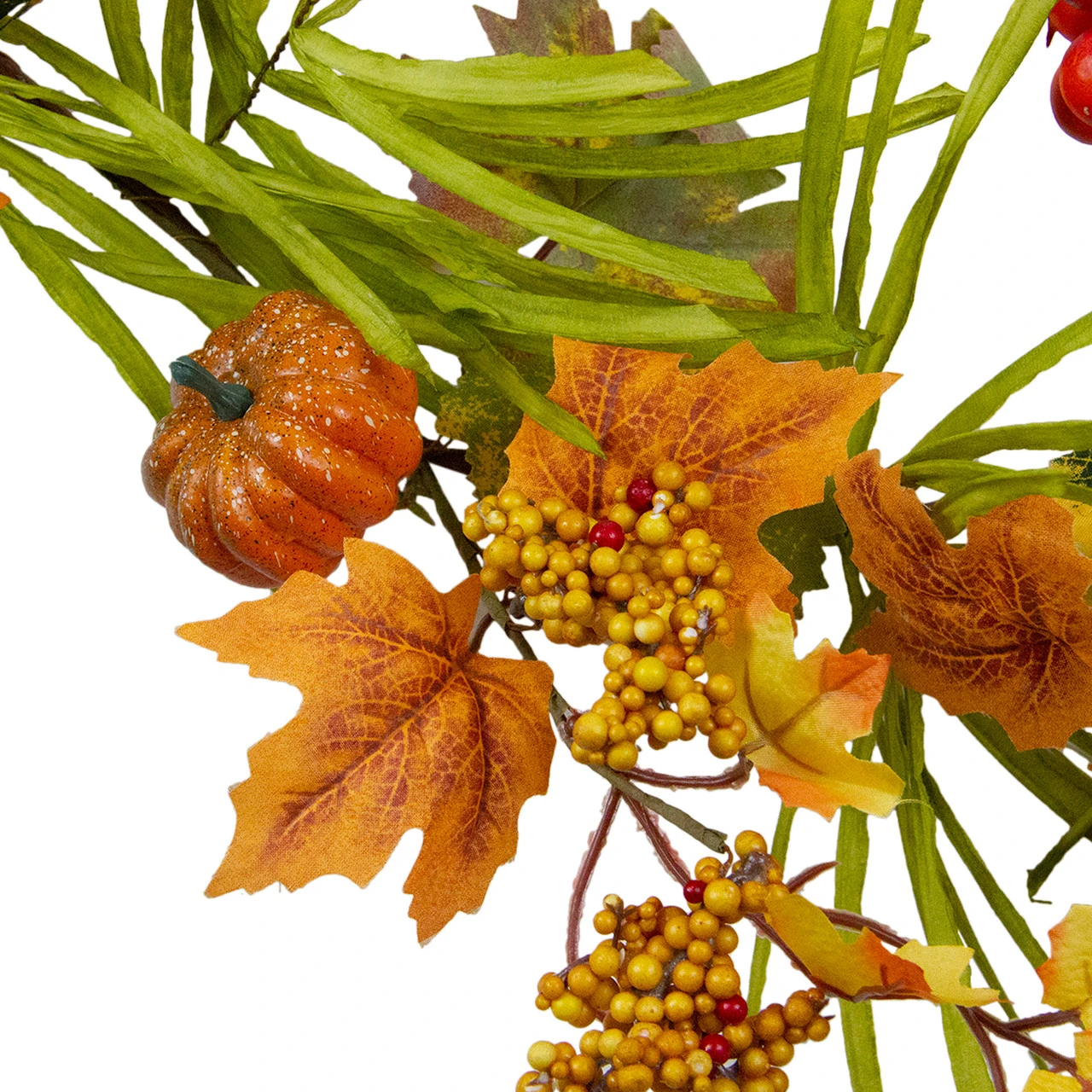 5' X 10" Pumpkins And Berries With Leaves Artificial Thanksgiving Garland - Unlit 5 5' X 10" Pumpkins And Berries With Leaves Artificial Thanksgiving Garland - Unlit - Image 3