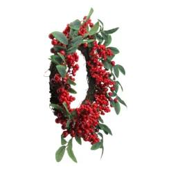 Red Berries And Two-Tone Green Leaves Artificial Christmas Wreath - 18-Inch, Unlit 12 Red Berries And Two-Tone Green Leaves Artificial Christmas Wreath - 18-Inch, Unlit -Noel Twinkle Shop northlight vm37805 1 47748.1667488414