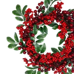 Red Berries And Two-Tone Green Leaves Artificial Christmas Wreath - 18-Inch, Unlit 10 Red Berries And Two-Tone Green Leaves Artificial Christmas Wreath - 18-Inch, Unlit -Noel Twinkle Shop northlight vm37805 1 10669.1667488413