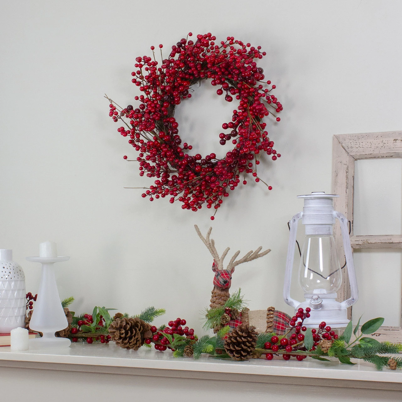 Red Berry Artificial Christmas Twig Wreath - 20-Inch, Unlit 4 Red Berry Artificial Christmas Twig Wreath - 20-Inch, Unlit - Image 2