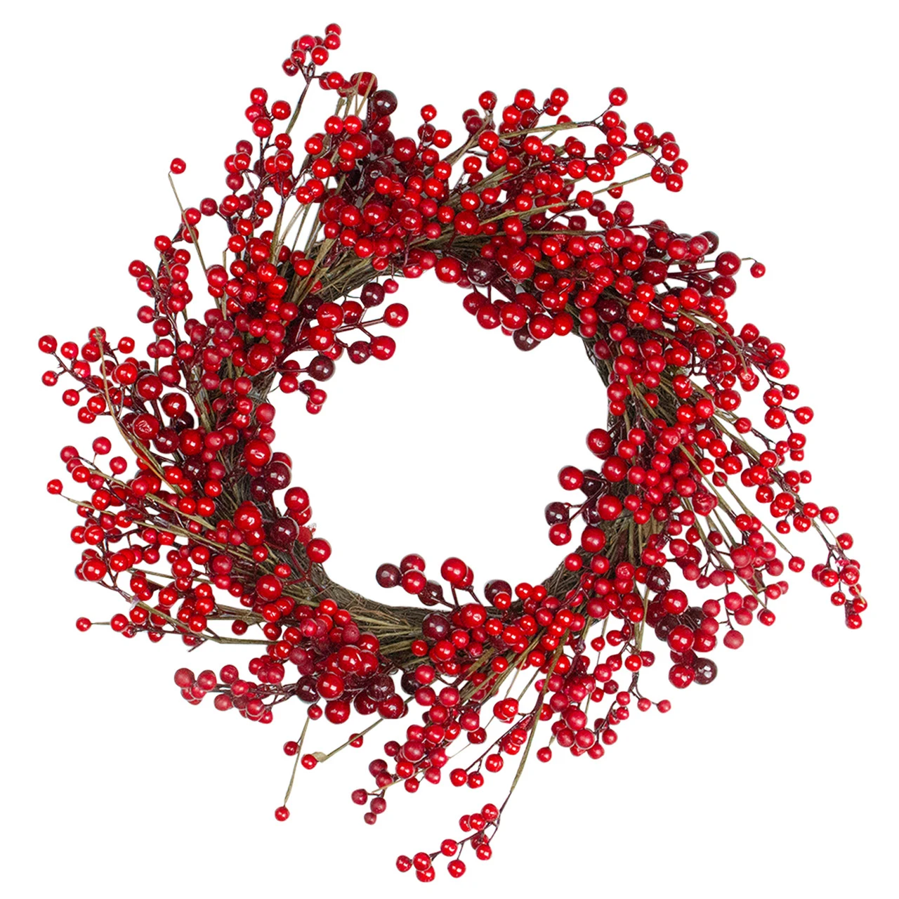 Red Berry Artificial Christmas Twig Wreath - 20-Inch, Unlit 3 Red Berry Artificial Christmas Twig Wreath - 20-Inch, Unlit