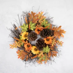 Sunflowers And Pine Cones Fall Artificial Thanksgiving Wreath, 24-Inch, Unlit 9 Sunflowers And Pine Cones Fall Artificial Thanksgiving Wreath, 24-Inch, Unlit -Noel Twinkle Shop northlight vm37817 ongray 63141.1678902207