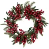 Frosted Red Berries And Foliage Artificial Christmas Wreath,18-Inch, Unlit -Noel Twinkle Shop northlight vm37847 54273.1684869508