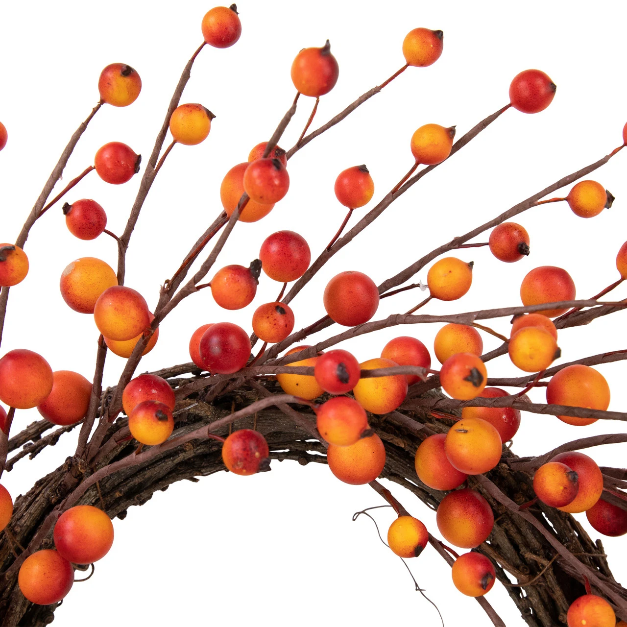 Orange Berries And Twig Artificial Fall Harvest Wreath 14- Inch, Unlit 8 Orange Berries And Twig Artificial Fall Harvest Wreath 14- Inch, Unlit - Image 6