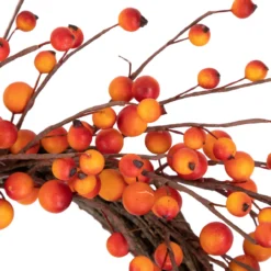 Orange Berries And Twig Artificial Fall Harvest Wreath 14- Inch, Unlit 15 Orange Berries And Twig Artificial Fall Harvest Wreath 14- Inch, Unlit -Noel Twinkle Shop northlight vm37851 3 55896.1684449119