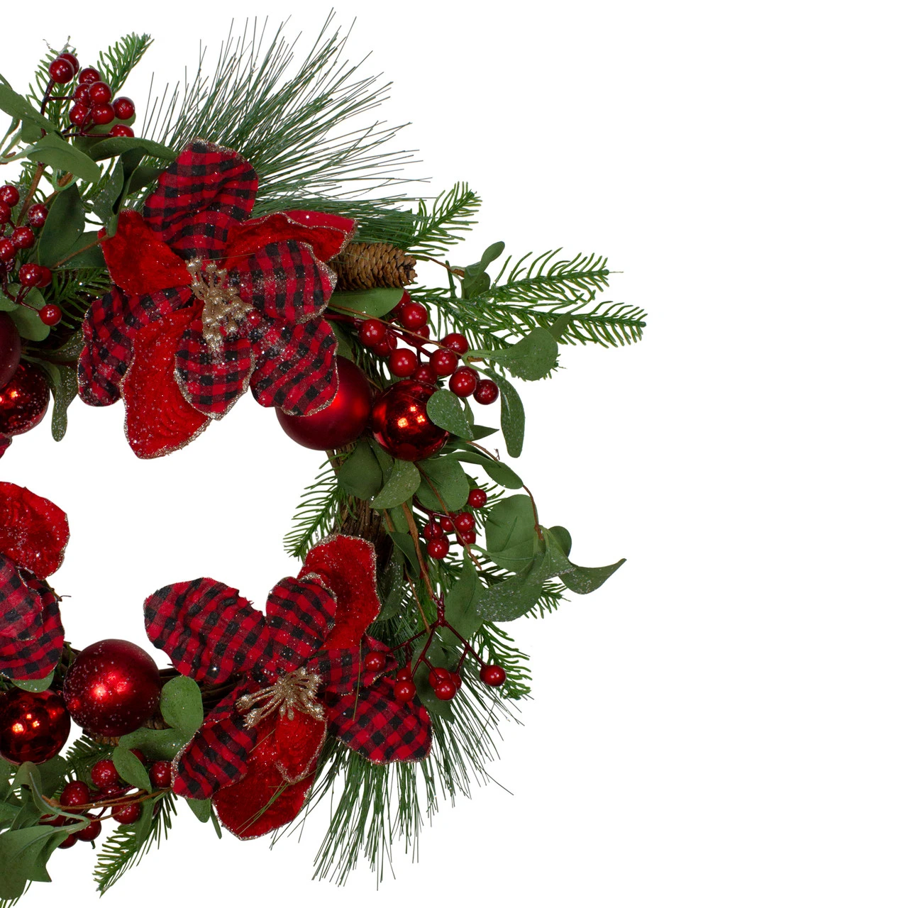 Magnolia And Red Berries Artificial Christmas Wreath - 22-Inch, Unlit 8 Magnolia And Red Berries Artificial Christmas Wreath - 22-Inch, Unlit - Image 6