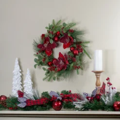 Magnolia And Red Berries Artificial Christmas Wreath - 22-Inch, Unlit 9 Magnolia And Red Berries Artificial Christmas Wreath - 22-Inch, Unlit -Noel Twinkle Shop northlight vm89233 4 65093.1669907718