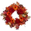 Leaves And Flowers Fall Harvest Wreath - 24-Inch, Unlit -Noel Twinkle Shop northlight vm89234 95327.1667574721
