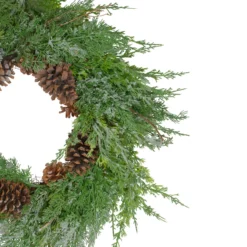 Frosted Cedar And Pine Cone Artificial Christmas Wreath, 26-Inch, Unlit -Noel Twinkle Shop northlight vm89239 2 updatednew 71056.1685659479