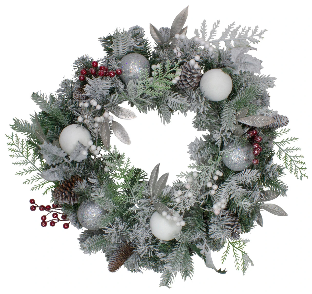 Frosted Cedar And Berries Artificial Christmas Wreath - 24-Inch, Unlit 3 Frosted Cedar And Berries Artificial Christmas Wreath - 24-Inch, Unlit