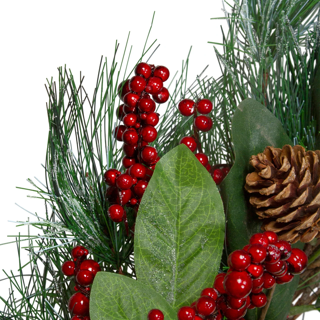 Leaves, Berry And Pine Needle Artificial Christmas Wreath - 24-Inch, Unlit 5 Leaves, Berry And Pine Needle Artificial Christmas Wreath - 24-Inch, Unlit - Image 3