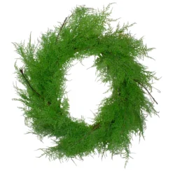 Brown And Green Cedar Christmas Wreath - 24-Inch, Unlit
