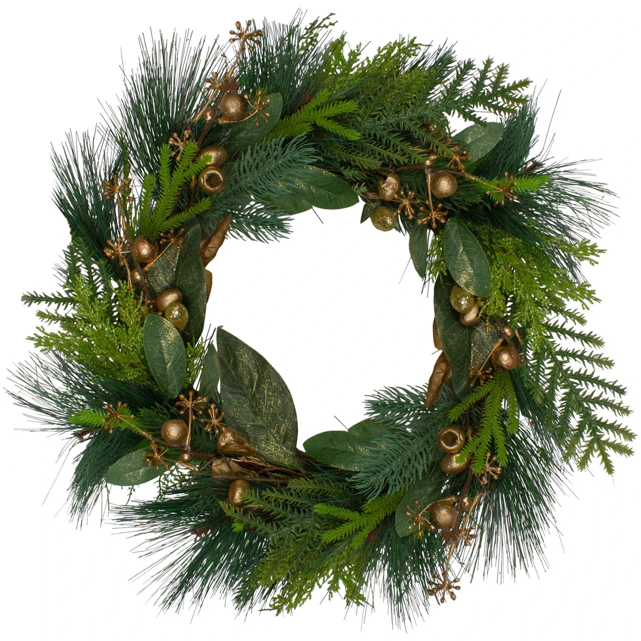 Leaves, Berry And Cedar Artificial Christmas Wreath - 20-Inch, Unlit 3 Leaves, Berry And Cedar Artificial Christmas Wreath - 20-Inch, Unlit
