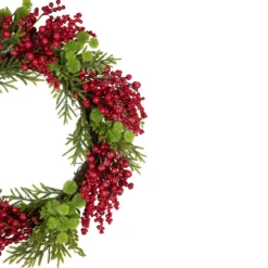 Red Berry And Frosted Pine Christmas Wreath, 28-Inch, Unlit -Noel Twinkle Shop northlight vm92764 2 67807.1667554480
